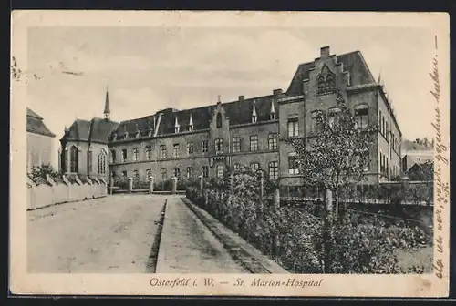 AK Osterfeld i. W., Strassenpartie am St. Marien-Hospital