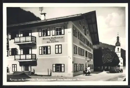 AK Ramsau b. Berchtesgaden, Oberes Gasthaus zur Ramsau von Alois Scheidfach