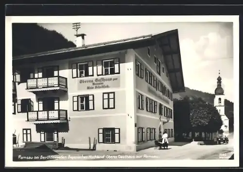 AK Ramsau b. Berchtesgaden, Oberes Gasthaus zur Ramsau von Alois Scheidfach