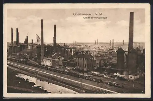 AK Oberhausen i. Rhld. Blick auf Gutehoffnungshütte