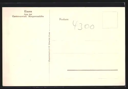 AK Essen-Margaretenhöhe, Partie aus der Gartenvorstadt