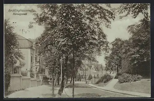 AK Recklinghausen, Ortspartie am Herzogswall