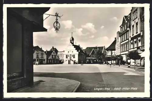 AK Lingen /Ems, Partie am Platz