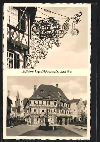 AK Nagold /Schwarzwald, Hotel Post, Inh. Paul Luz