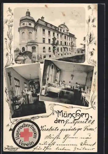 AK München-Neuhausen, Bayerischer Frauen Verein, Innenansichten