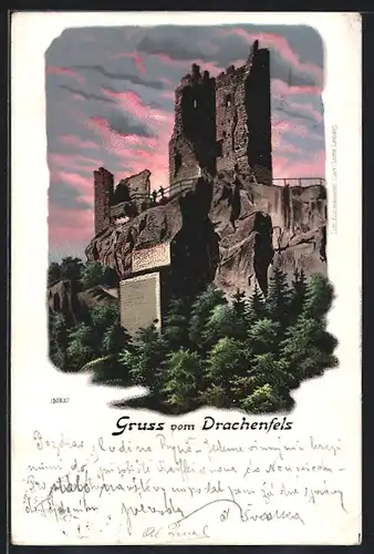 AK Drachenfels, Motiv der Burg