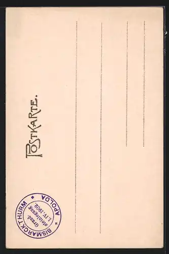 Lithographie Apolda, Bismarckturm, Leipzigerstrasse