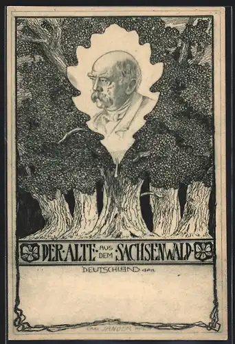 Künstler-AK Carl Jander: Bismarck, Der Alte aus dem Sachsenwald