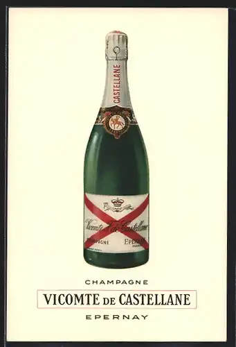 AK Flasche des Champagners Vicomte de Castellane