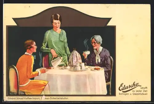 AK Reklame Kaffee Eduscho, Eduard Schöpf Kaffee-Import