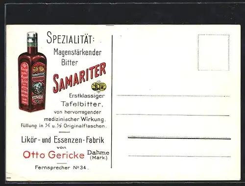 Künstler-AK Reklame für Samariter Magenbitter