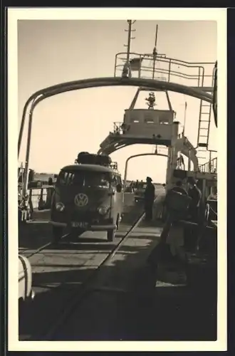 Foto-AK Auto VW-T1 Bulli Bus bei einer Kontrolle