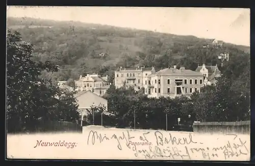 AK Wien, Neuwaldegg, Ortsansicht aus der Vogelschau