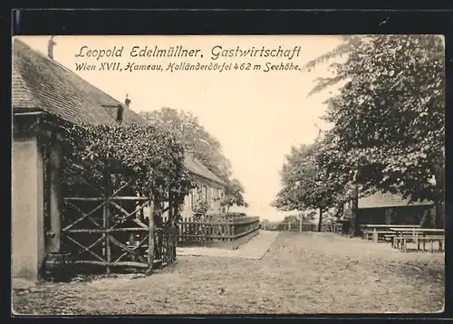 AK Wien, Gasthaus von Leopold Edelmüllner, Hameau, Holländerdörfel