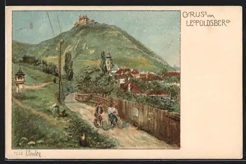 Künstler-AK Wien, Blick zum Leopoldsberg