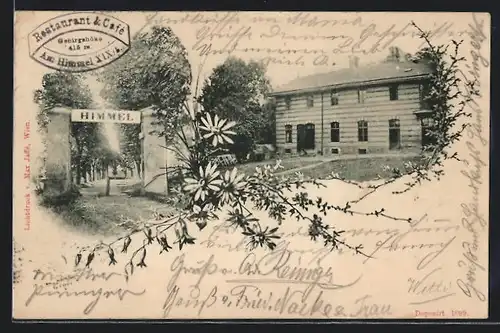 AK Wien, Restaurant-Cafe Am Himmel mit Eingang