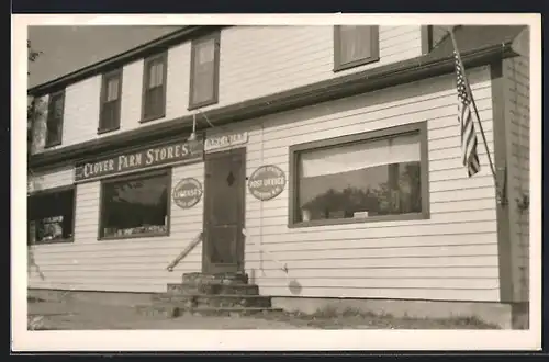 Foto-AK Hebron, NH, Clover Farm Stores and Post Office