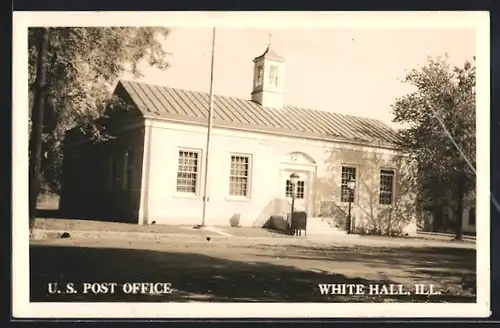 Foto-AK White Hall, IL, US Post Office