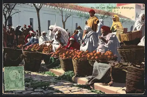 AK Les Marchands d`oranges, arabische Orangenverkäufer am Markt