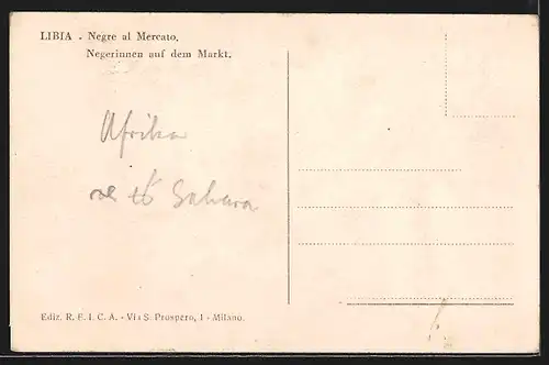 AK Libia, Negerinnen auf dem Markt