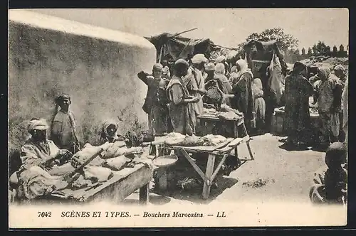 AK Maroc, Scènes et Types, Bouchers Marocains, arabische Händler