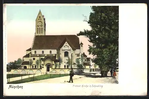 AK München-Schwabing, Protest. Kirche