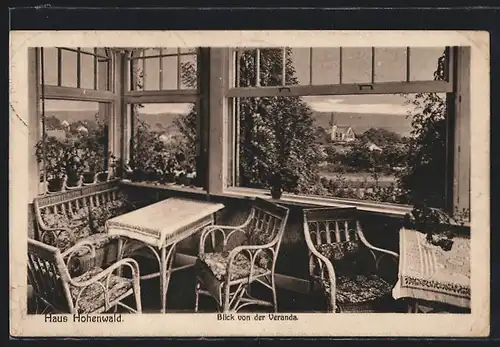 AK Rengsdorf, Hotel Haus Hohenwald, Blick von der Veranda