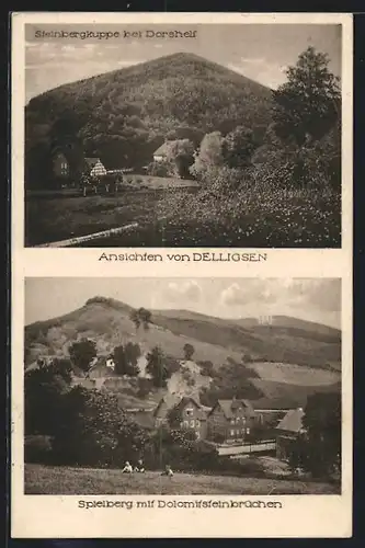 AK Delligsen, Spielberg mit Dolomifsteinbrüchen, Steinbergkuppe, Steinbruch