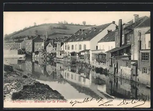 AK Dolhain, Maisons sur la Vesdre