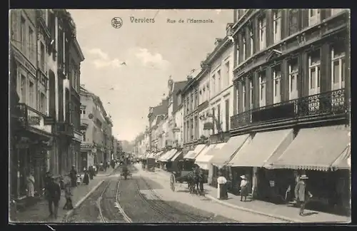 AK Verviers, Rue de l`Harmonie, Strassenpartie