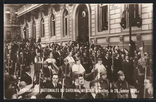 AK Brüssel / Bruxelles, Funérailles Nationales du Cardinal Mercier