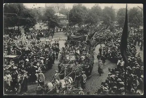 AK Brüssel / Bruxelles, Blick auf Blumencorso