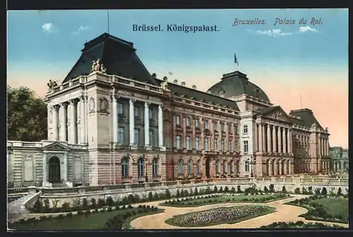 AK Brüssel / Bruxelles, Blick auf den Königspalast