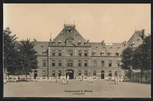 AK Brüssel / Bruxelles, Kriegslazarett IV., Innenportal