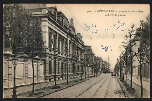 AK Brüssel / Bruxelles, Avenue de Cortenberg, L`Ecole de guerre