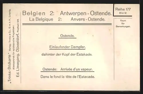 AK Ostende, Einlaufender Raddampfer