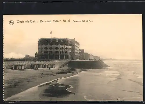 AK Westende-Bains, Bellevue Palace Hôtel, Facades Est et Mer