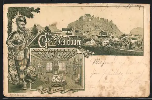 Lithographie Waldburg, Waldburg mit Rittersaal
