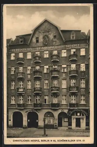 AK Berlin-Wedding, Christliches Hospiz, Schönwalder Strasse 21, Vereinshaus St. Michael