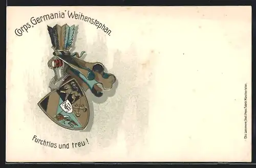 AK Freising, Corps Germania Weihenstephan, Furchtlos und treu!, Studentenwappen