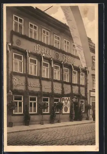 AK Erfurt, Hotel Schwarzer Adler, Bes. Ernst Teimann, Löberstrasse 4