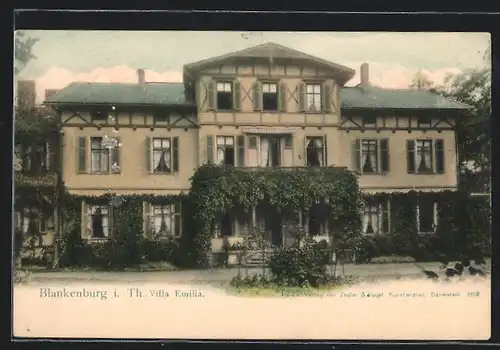 AK Blankenburg i. Th., Hotel Villa Emilia