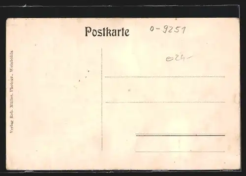 AK Dittersdorf, Gasthaus Franz Herfter, Innenansicht Conzert- und Ballsaal, Blick nach Böhrigen