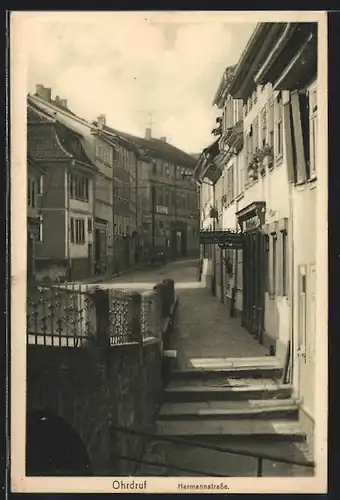 AK Ohrdruf, Blick auf die Hermannstrasse
