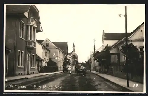 Foto-AK Blumenau, Rua 15 de Novembro