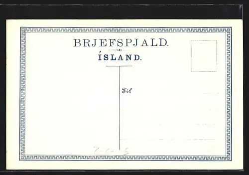 AK Island, Landkarte mit Norwegen, Grönland und Grossbritannien, Briefmarken und Wappen