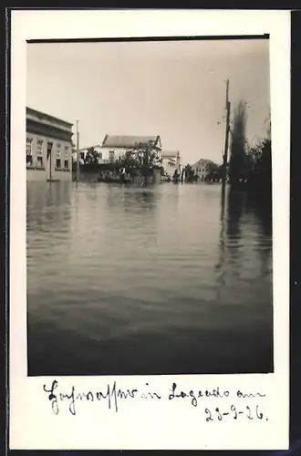 Foto-AK Porto Alegre-Lageado, Hochwasser 29.09.1926, überflutete Strasse