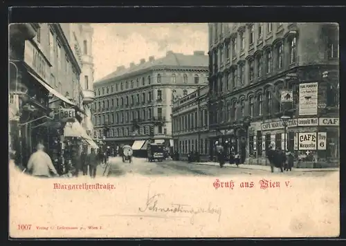AK Wien, Margarethenstrasse mit Cafe Margaretha
