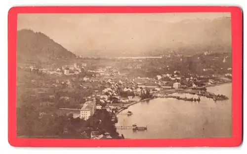 Fotografie Th. Immler, Bregenz, Ansicht Bregenz, Panorama der Stadt mit dem Hafen
