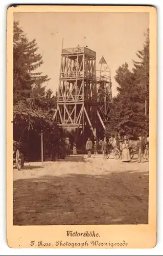 Fotografie F. Rose, Wernigerode, Ansicht Gernrode, alter Holz Aussichtsturm auf der Victorshöhe